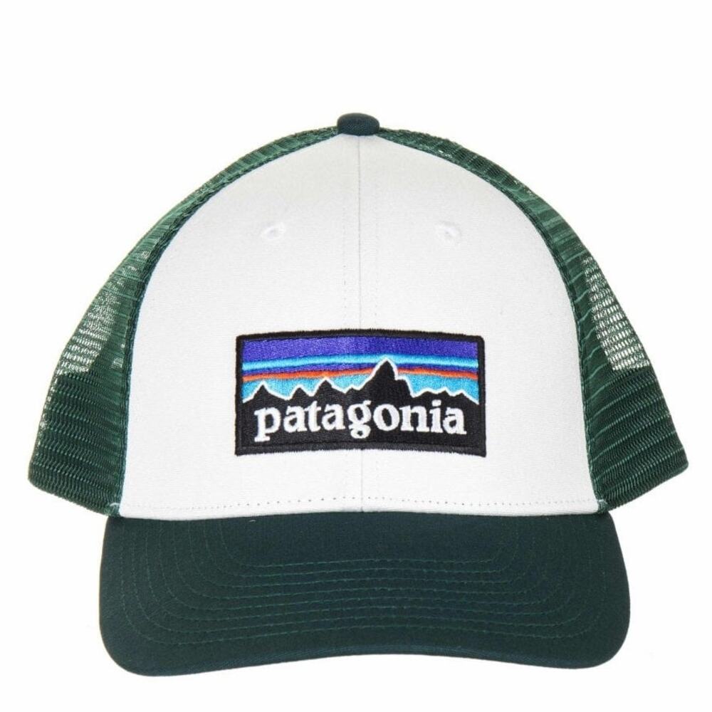Patagonia P-6 Logo LoPro Trucker Hat 6 Panel Snapback Organic Cotton Green